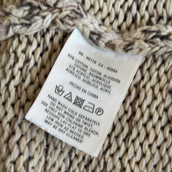 Anthropologie Yellow Bird Beige Cream Marled Knit Wrap Crossover Sweater Small - Picture 10 of 11
